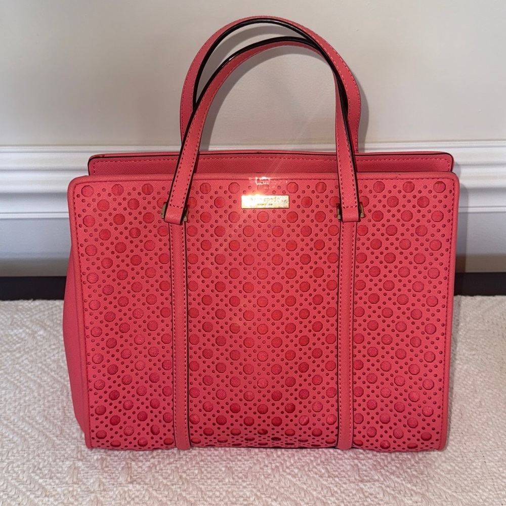 Kate Spade Pink Perforated Handbag